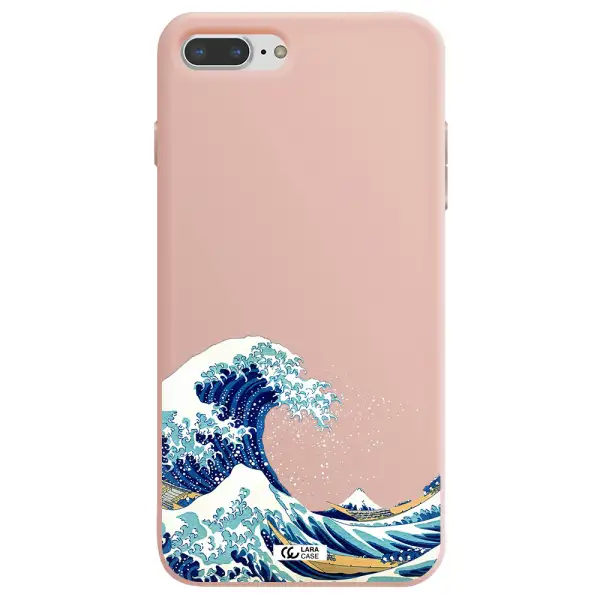Great Wave Apple iPhone 8 plus Silicone pastel pink Case