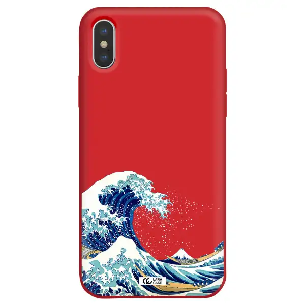 Great Wave Apple iPhone XS Silicone Imperial Red Case