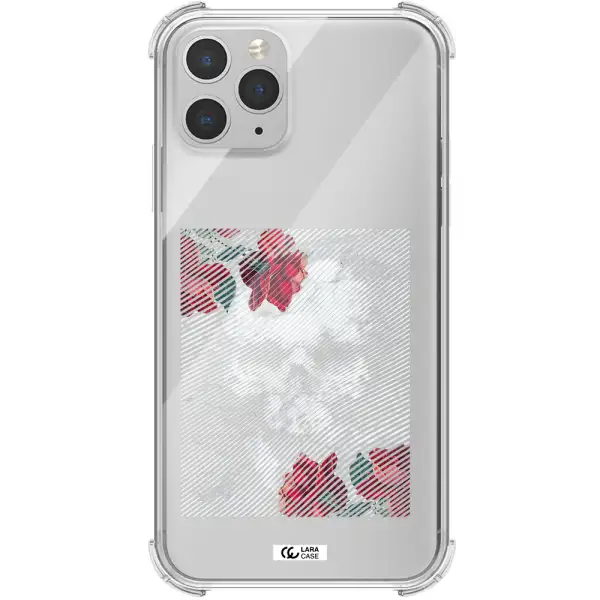 Rose And Skull Pattern Line Apple iPhone 11 pro max Clear PC Case