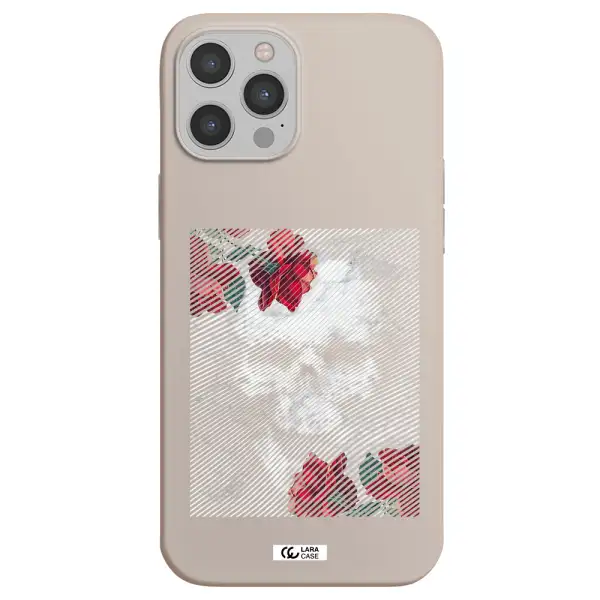 Rose And Skull Pattern Line Apple iPhone 12 pro max Silicone Stone Case