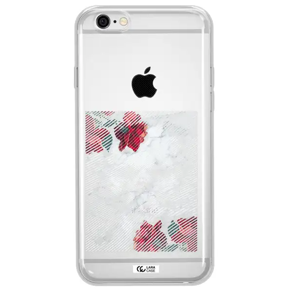 Rose And Skull Pattern Line Apple iPhone 6 Clear TPU Case