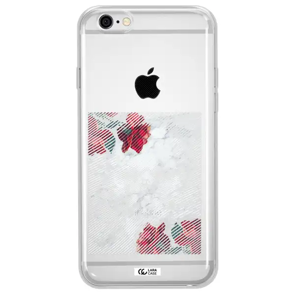 Rose And Skull Pattern Line Apple iPhone 6 plus Clear TPU Case