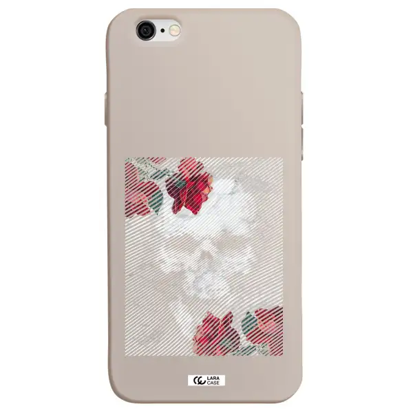 Rose And Skull Pattern Line Apple iPhone 6 Silicone Stone Case