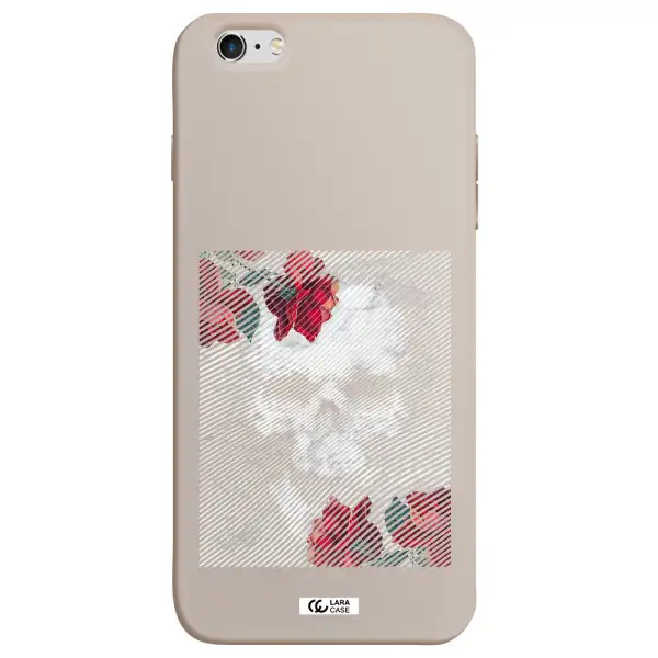 Rose And Skull Pattern Line Apple iPhone 6S Silicone Stone Case
