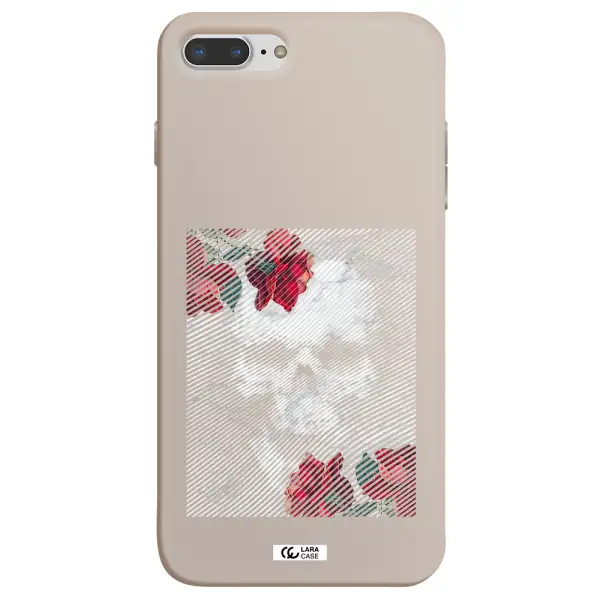 Rose And Skull Pattern Line Apple iPhone 7 plus Silicone Stone Case