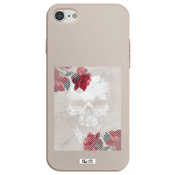 Rose And Skull Pattern Line Apple iPhone 7 Silicone Stone Case