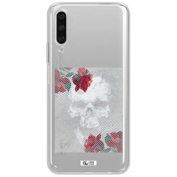 Rose And Skull Pattern Line Huawei Y9S Clear Tpu Case