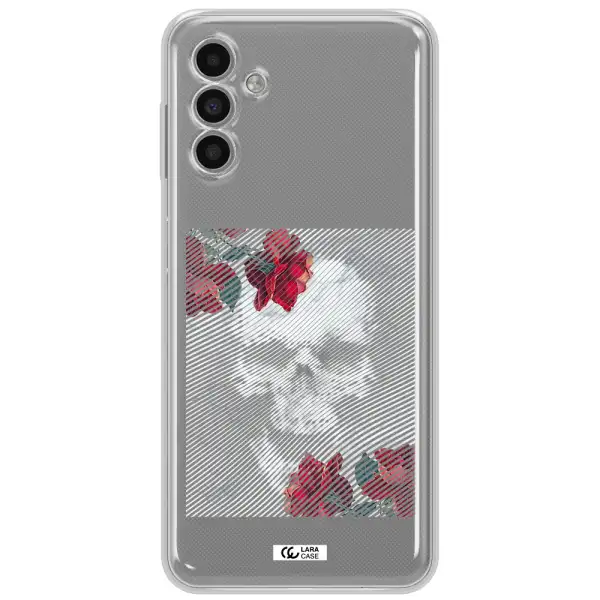 Rose And Skull Pattern Line Samsung A13 5G Clear Tpu Case
