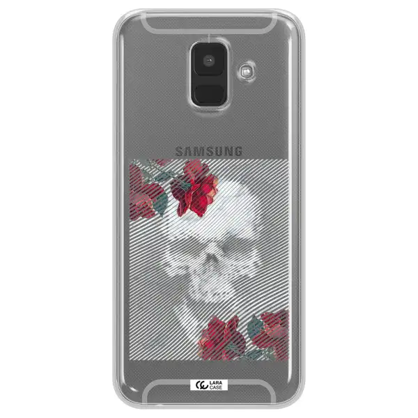 Rose And Skull Pattern Line Samsung A6 Clear TPU Case