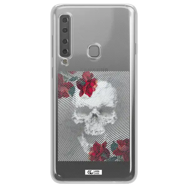 Rose And Skull Pattern Line Samsung A9 2018 Clear TPU Case