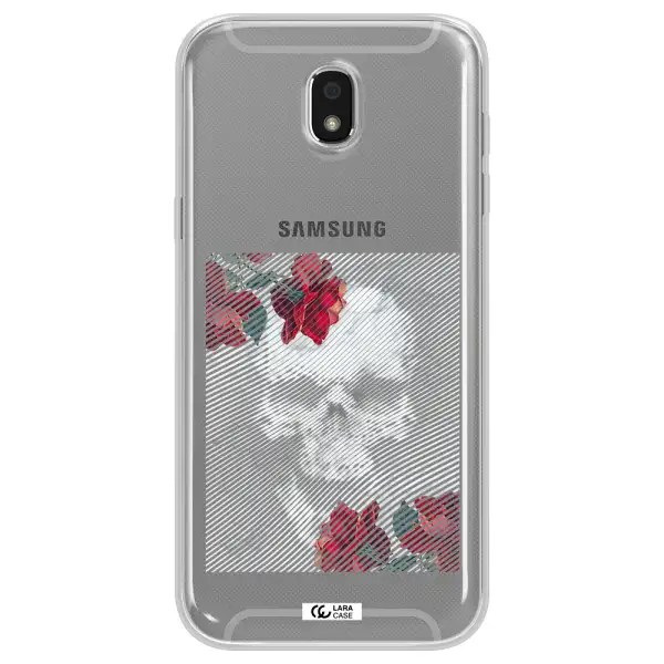 Rose And Skull Pattern Line Samsung J5 2017 Clear TPU Case