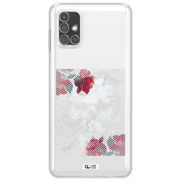 Rose And Skull Pattern Line Samsung M51 Clear TPU Case