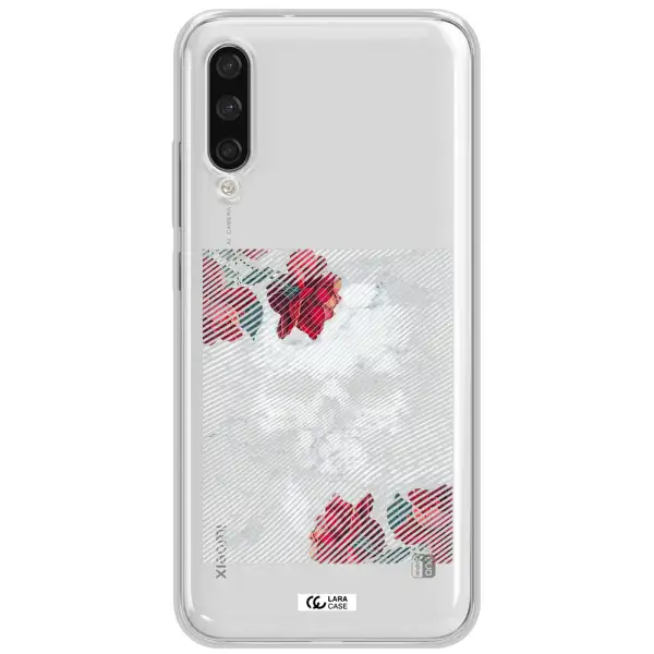 Rose And Skull Pattern Line Xiaomi Mi A3 Clear Tpu Case