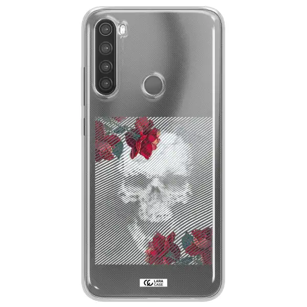 Rose And Skull Pattern Line Xiaomi Note 8 Clear TPU Case
