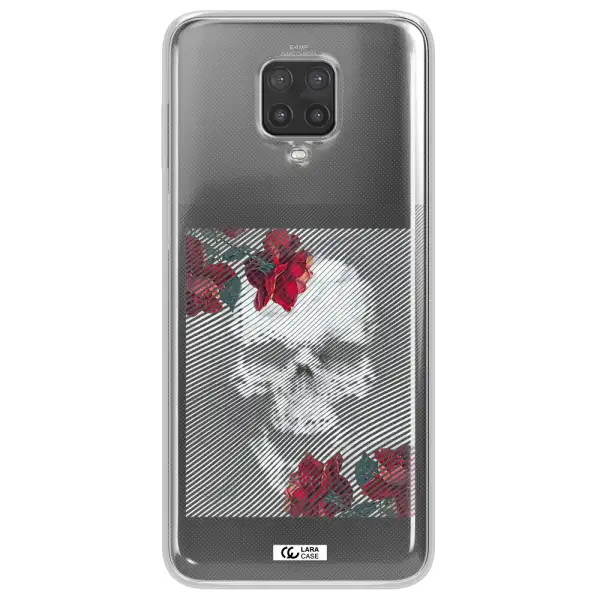 Rose And Skull Pattern Line Xiaomi Note 9 Pro Clear TPU Case