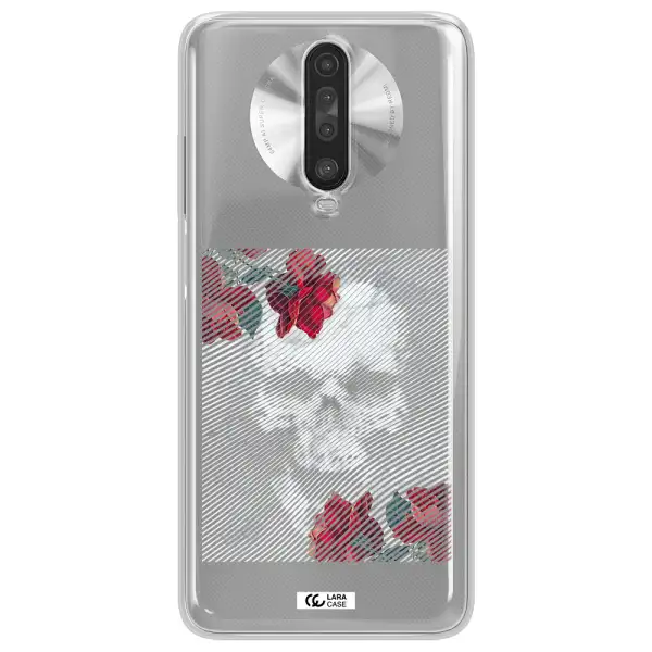 Rose And Skull Pattern Line Xiaomi Redmi K30 Clear TPU Case