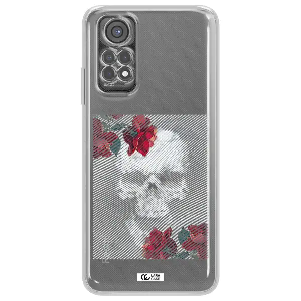 Rose And Skull Pattern Line Xiaomi Redmi Note 11S Clear Tpu Case