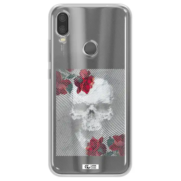 Rose And Skull Pattern Line Xiaomi Redmi Note 7 Clear TPU Case