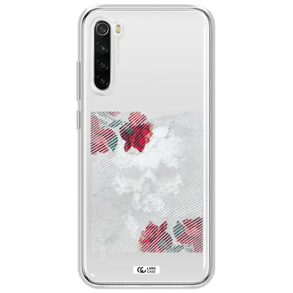 Rose And Skull Pattern Line Xiaomi Redmi Note 8T Clear Tpu Case