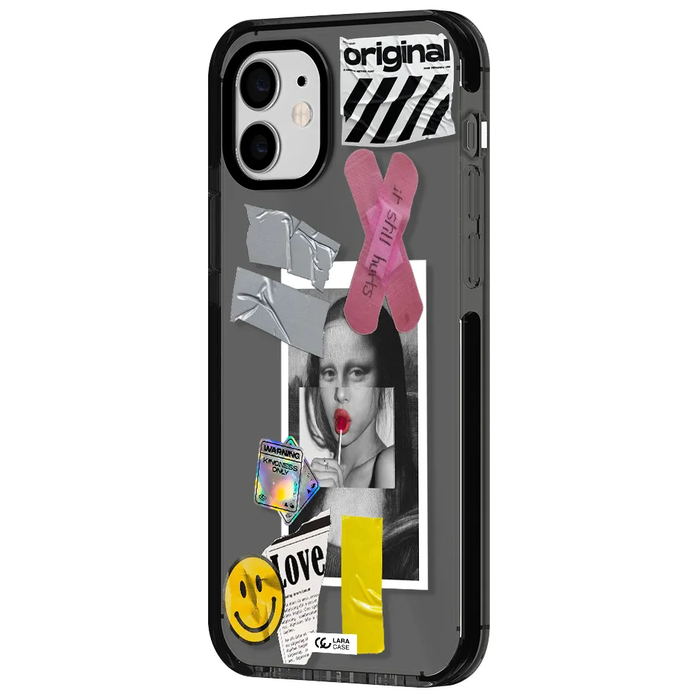 Mona Lisa Street Style Apple iPhone 11 impact Smoke Black Case