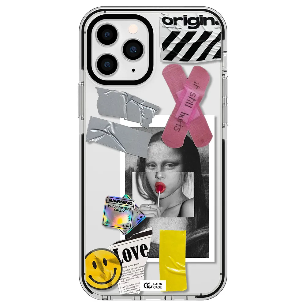 Mona Lisa Street Style Apple iPhone 11 pro impact black border Case