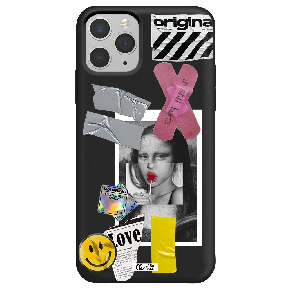 Mona Lisa Street Style Apple iPhone 11 pro max Silicone black Case