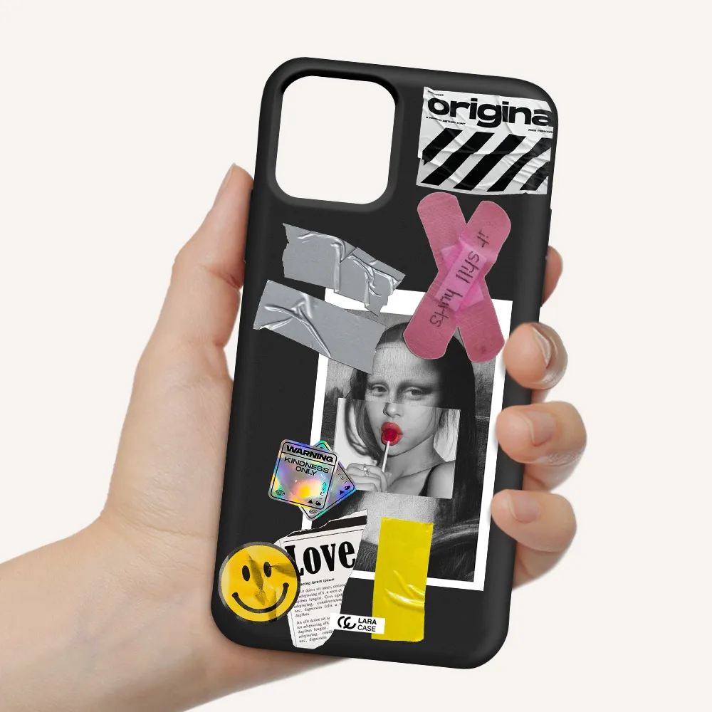 Mona Lisa Street Style Apple iPhone 11 pro max Silicone black Case
