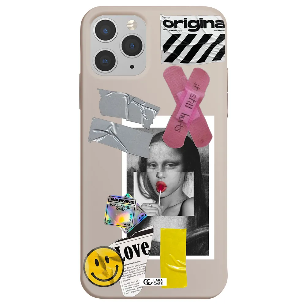 Mona Lisa Street Style Apple iPhone 11 pro Silicone Stone Case