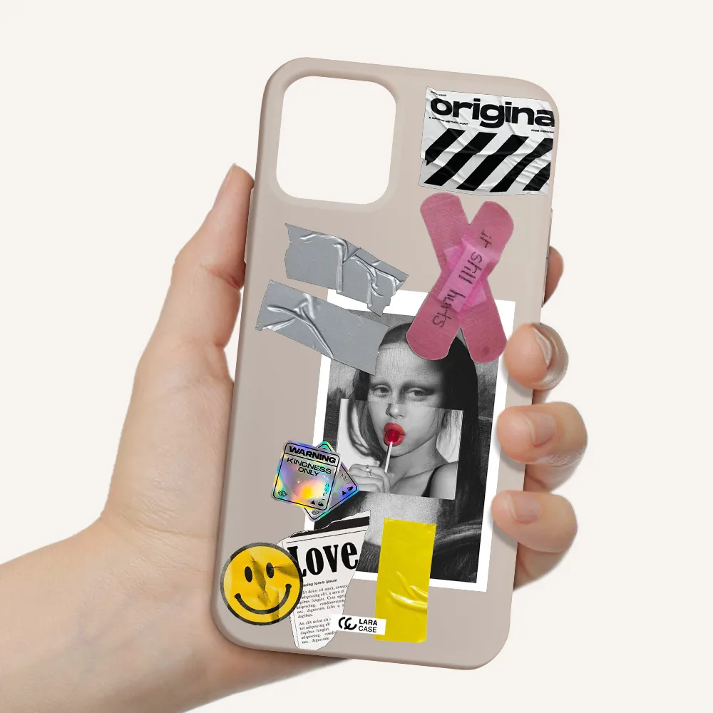 Mona Lisa Street Style Apple iPhone 11 pro Silicone Stone Case