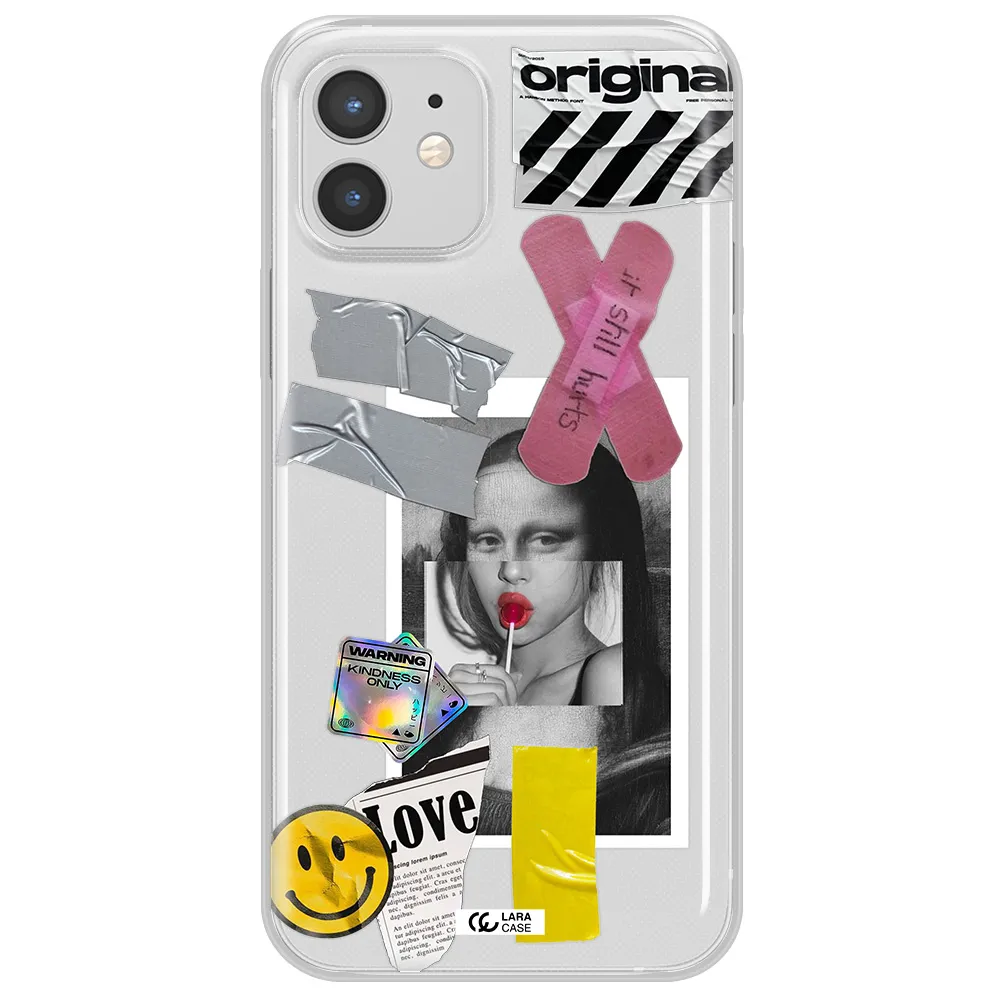 Mona Lisa Street Style Apple iPhone 12 mini Clear TPU Case