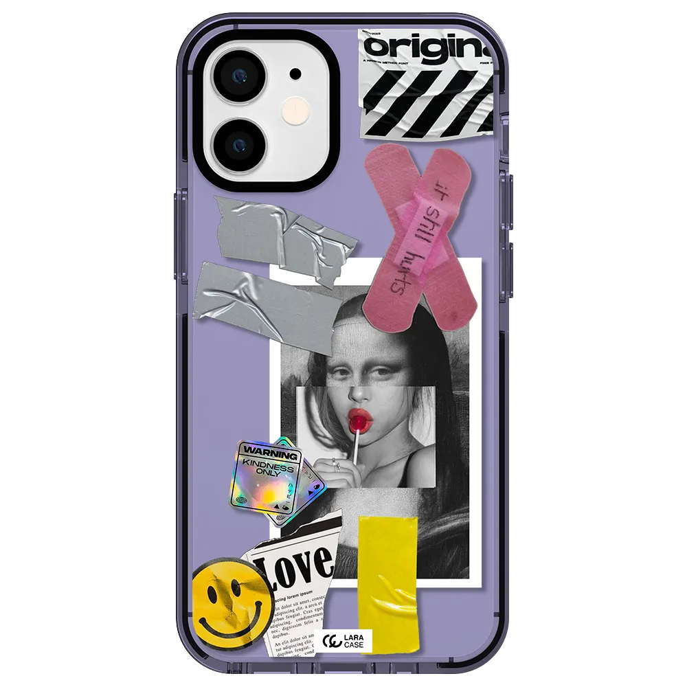 Mona Lisa Street Style Apple iPhone 12 mini impact Lilac Case