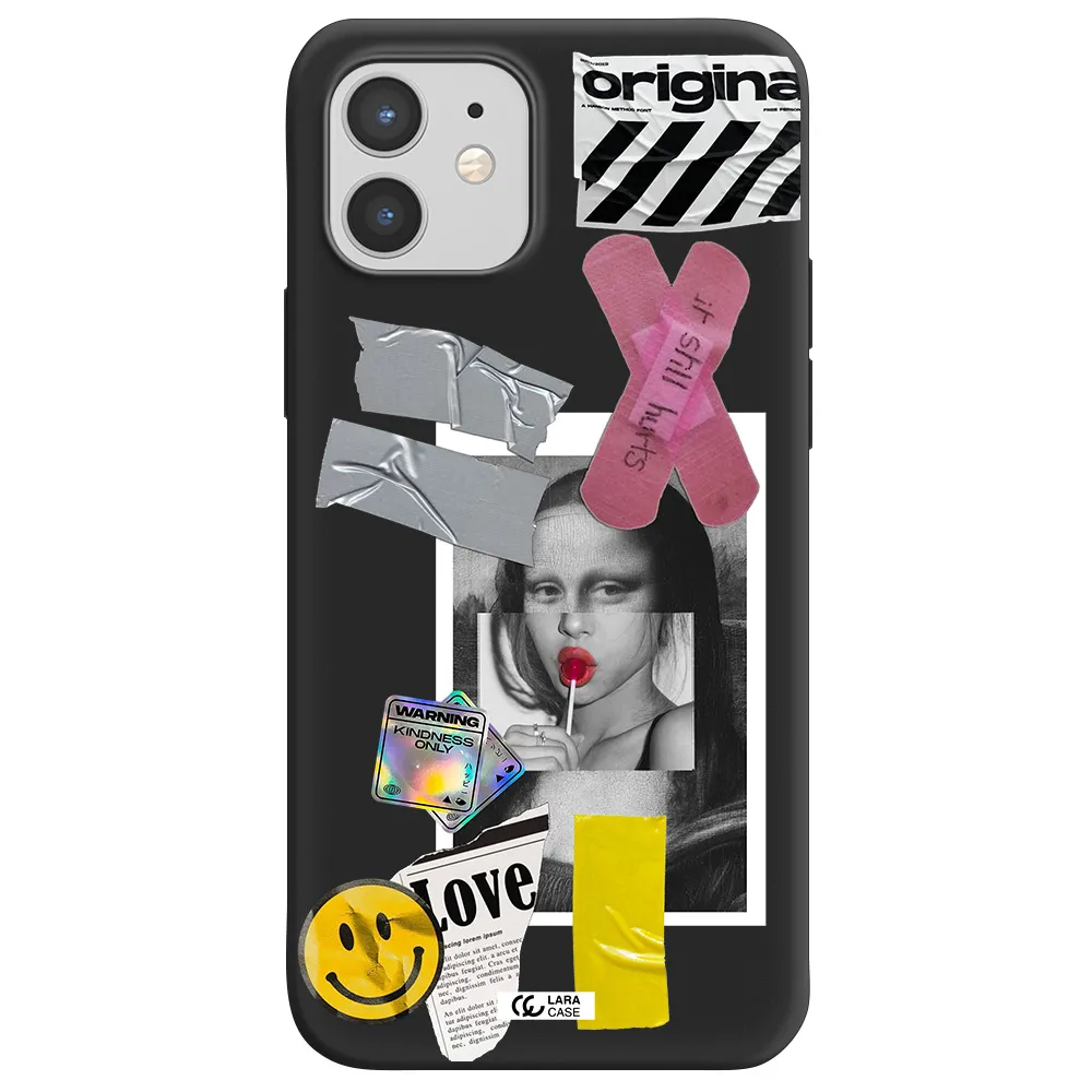 Mona Lisa Street Style Apple iPhone 12 mini Silicone black Case