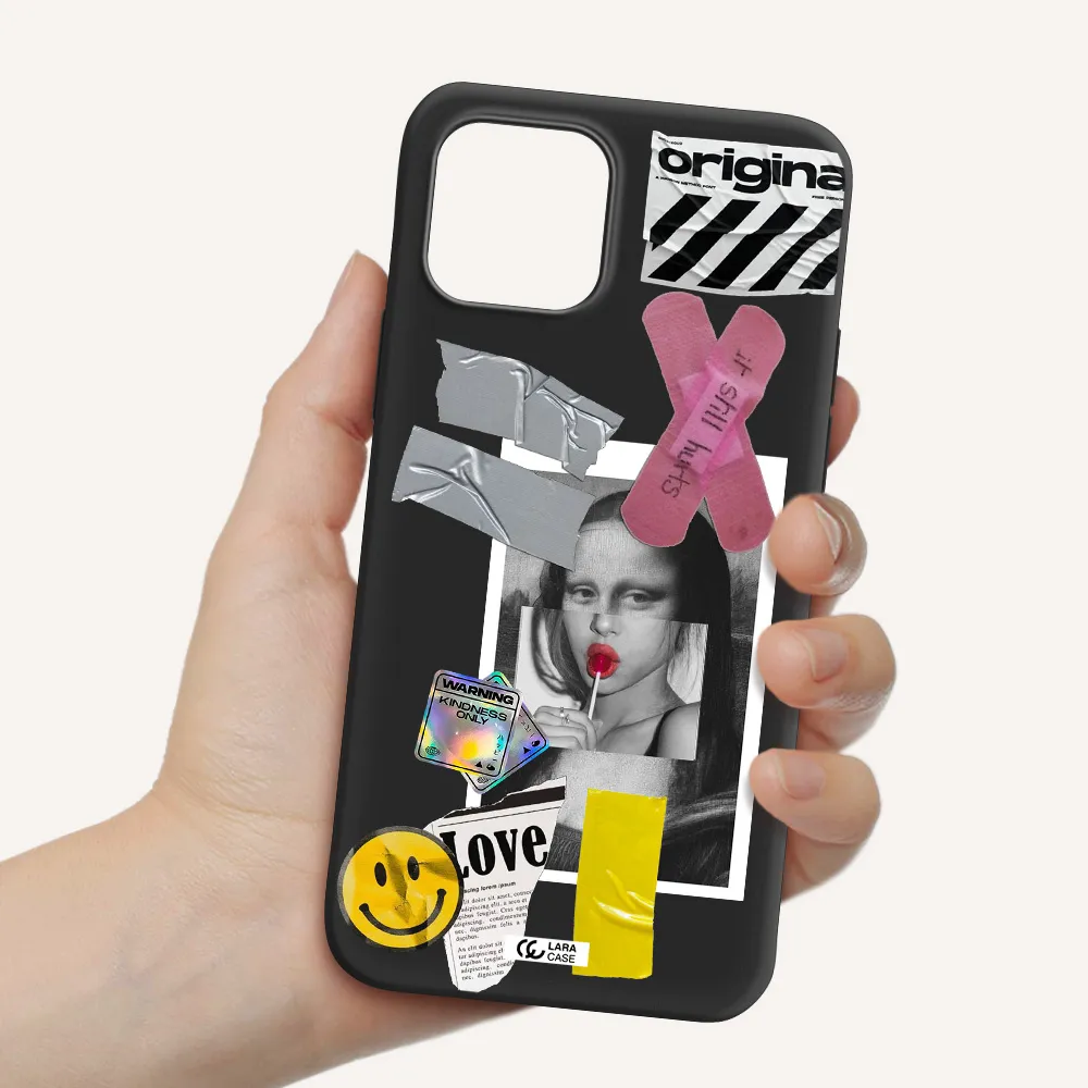 Mona Lisa Street Style Apple iPhone 12 mini Silicone black Case