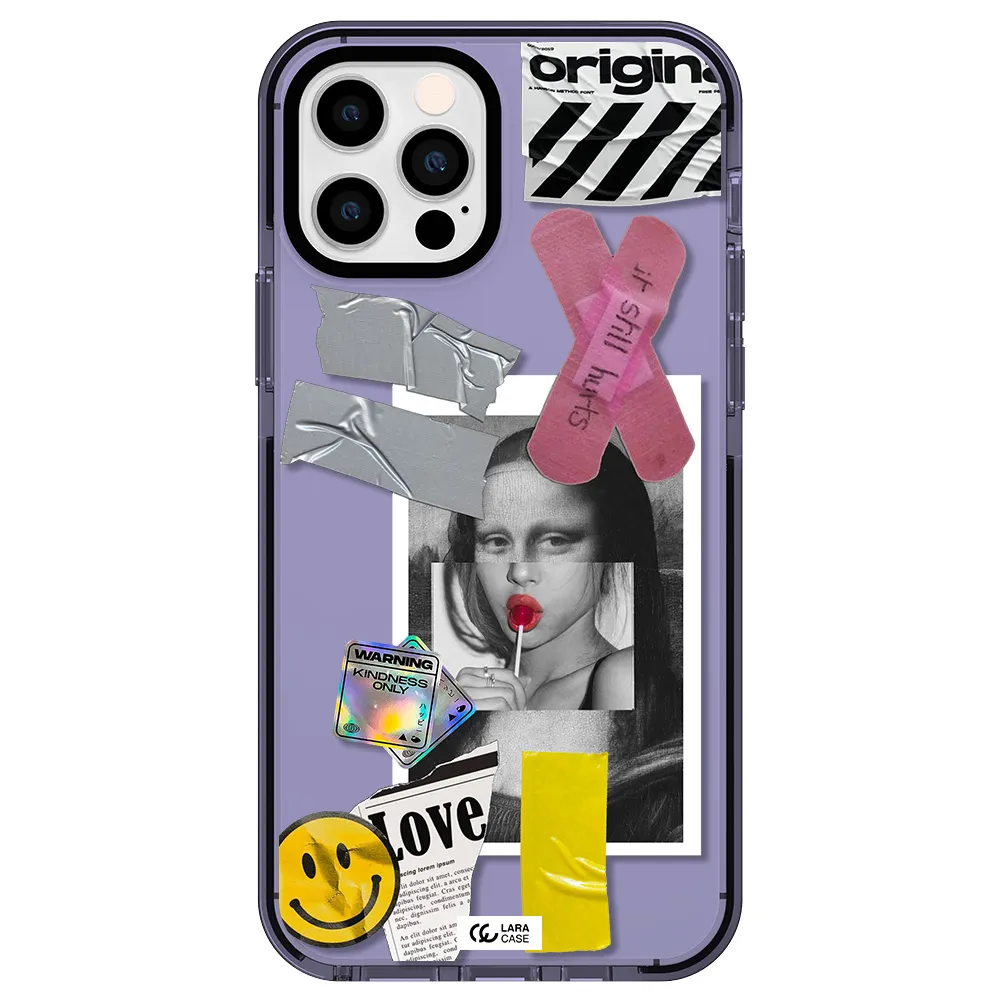 Mona Lisa Street Style Apple iPhone 12 pro impact Lilac Case