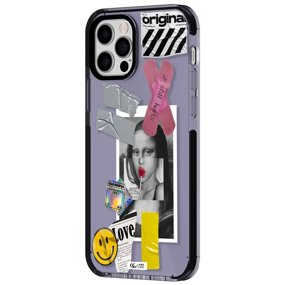 Mona Lisa Street Style Apple iPhone 12 pro impact Lilac Case