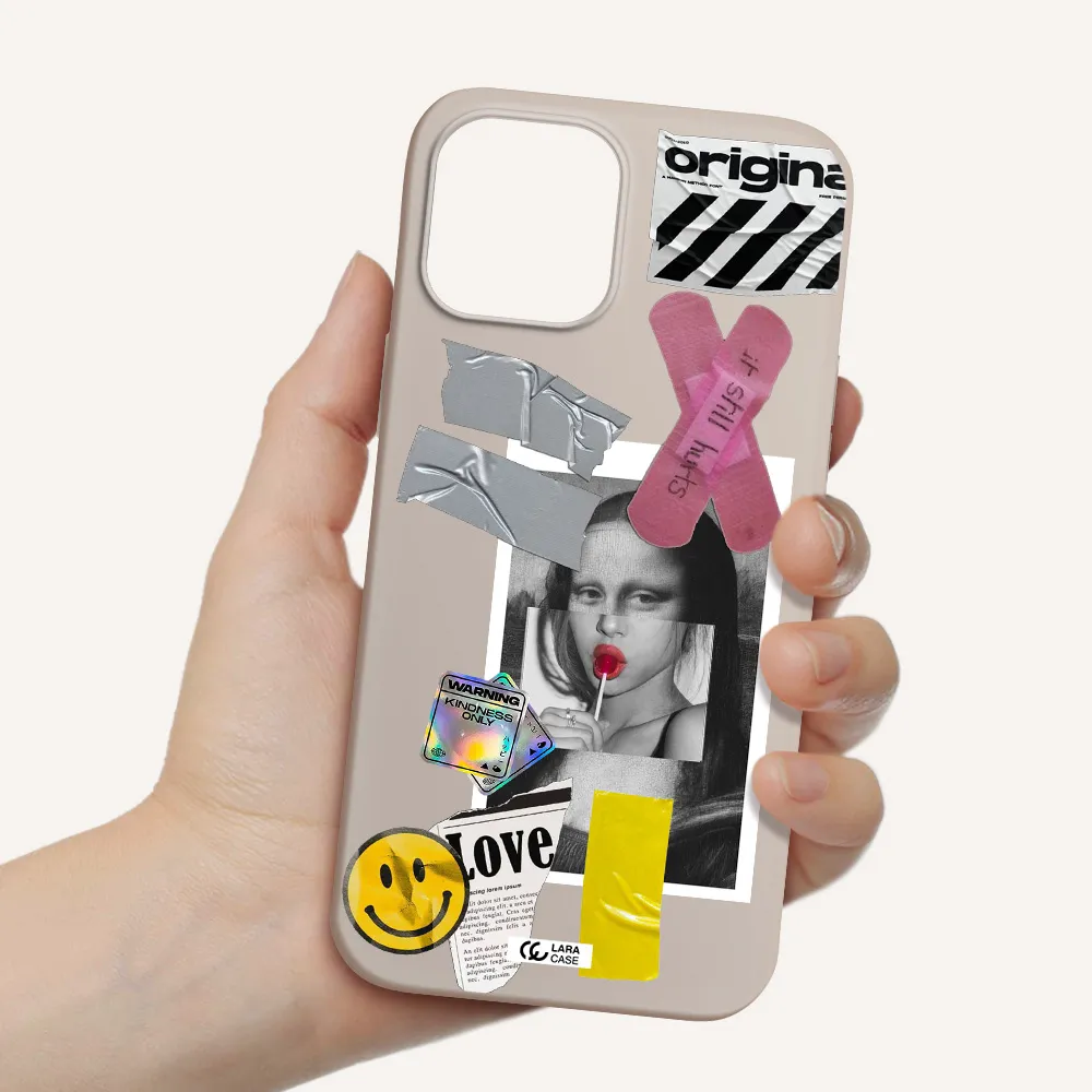 Mona Lisa Street Style Apple iPhone 12 pro max Silicone Stone Case