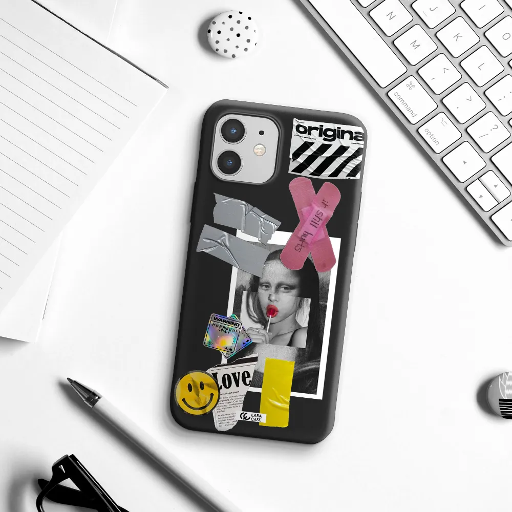 Mona Lisa Street Style Apple iPhone 12 Silicone black Case