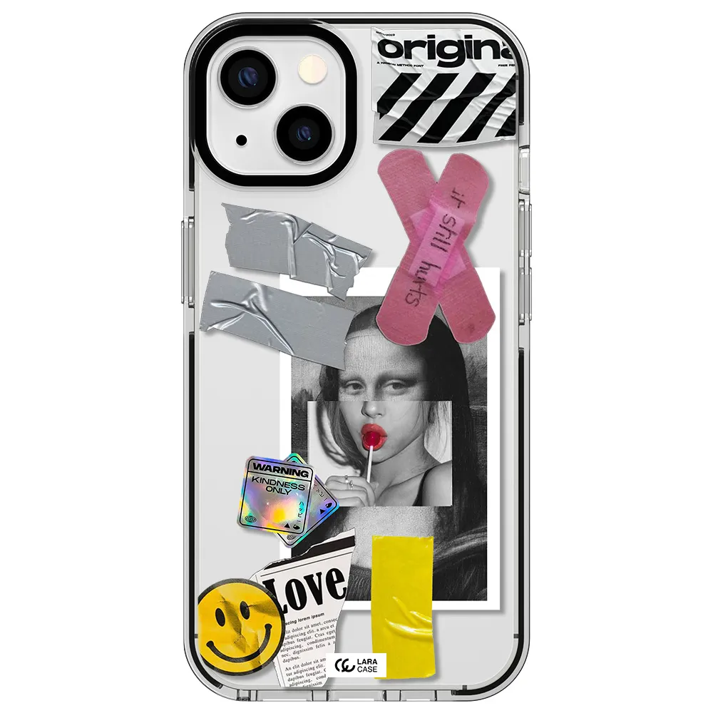 Mona Lisa Street Style Apple iPhone 13 impact black border Case