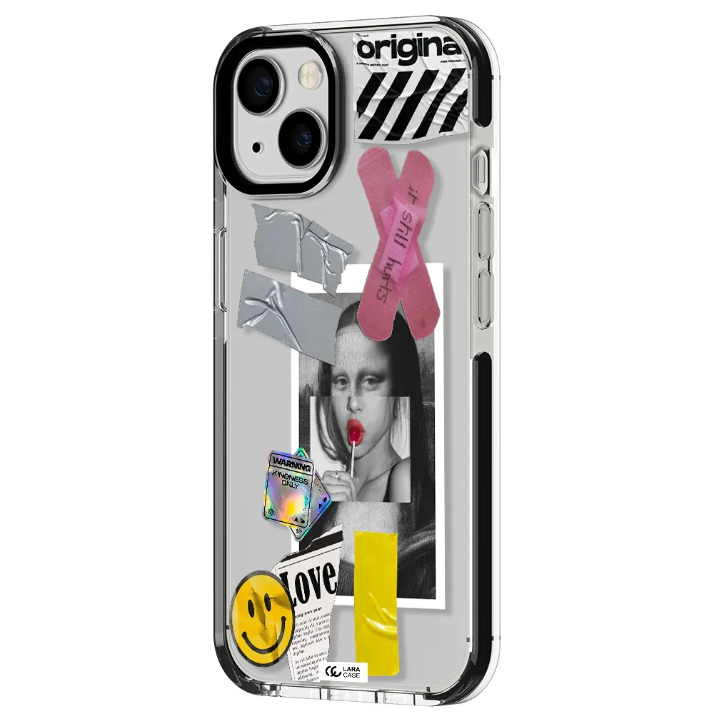 Mona Lisa Street Style Apple iPhone 13 impact black border Case