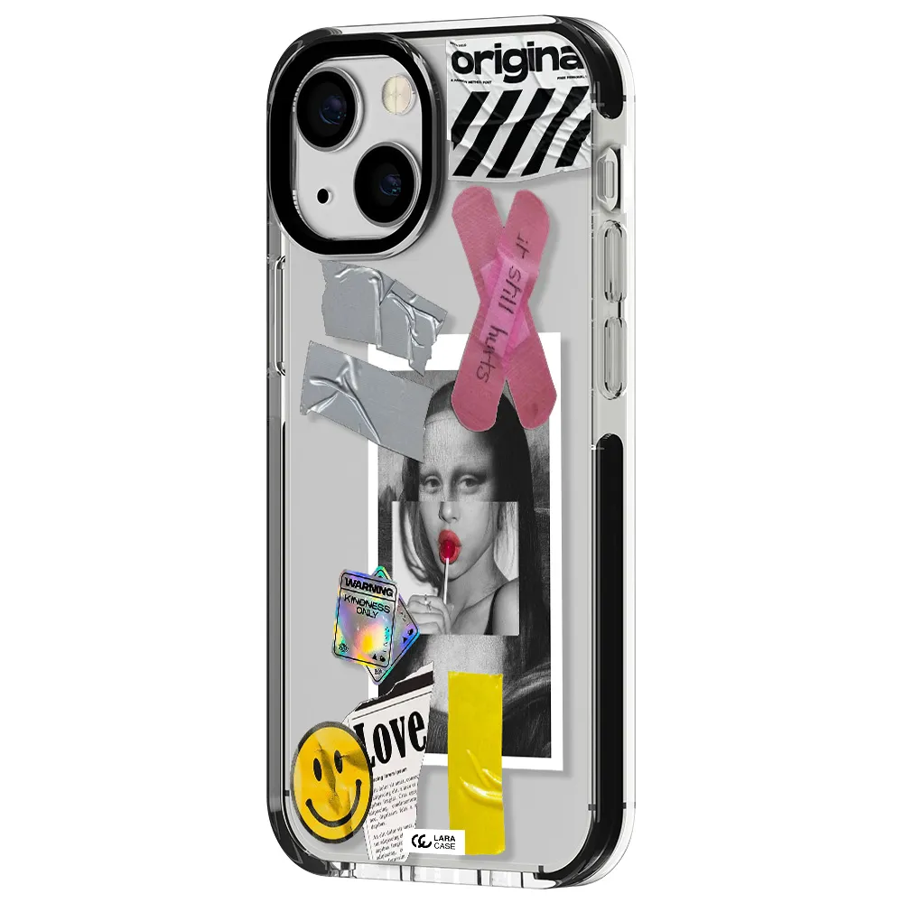 Mona Lisa Street Style Apple iPhone 13 mini impact black border Case