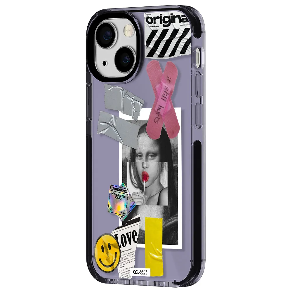 Mona Lisa Street Style Apple iPhone 13 mini impact Lilac Case