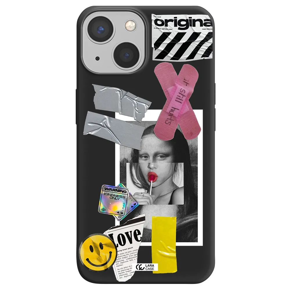 Mona Lisa Street Style Apple iPhone 13 mini Silicone black Case