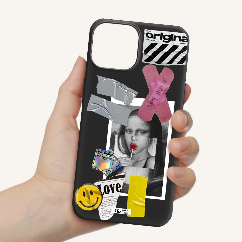 Mona Lisa Street Style Apple iPhone 13 mini Silicone black Case