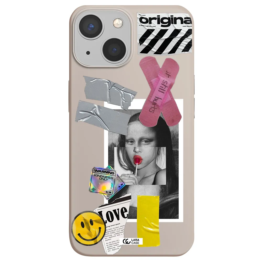Mona Lisa Street Style Apple iPhone 13 mini Silicone Stone Case