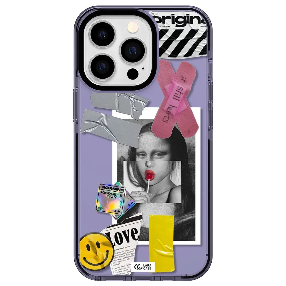 Mona Lisa Street Style Apple iPhone 13 Pro impact Lilac Case