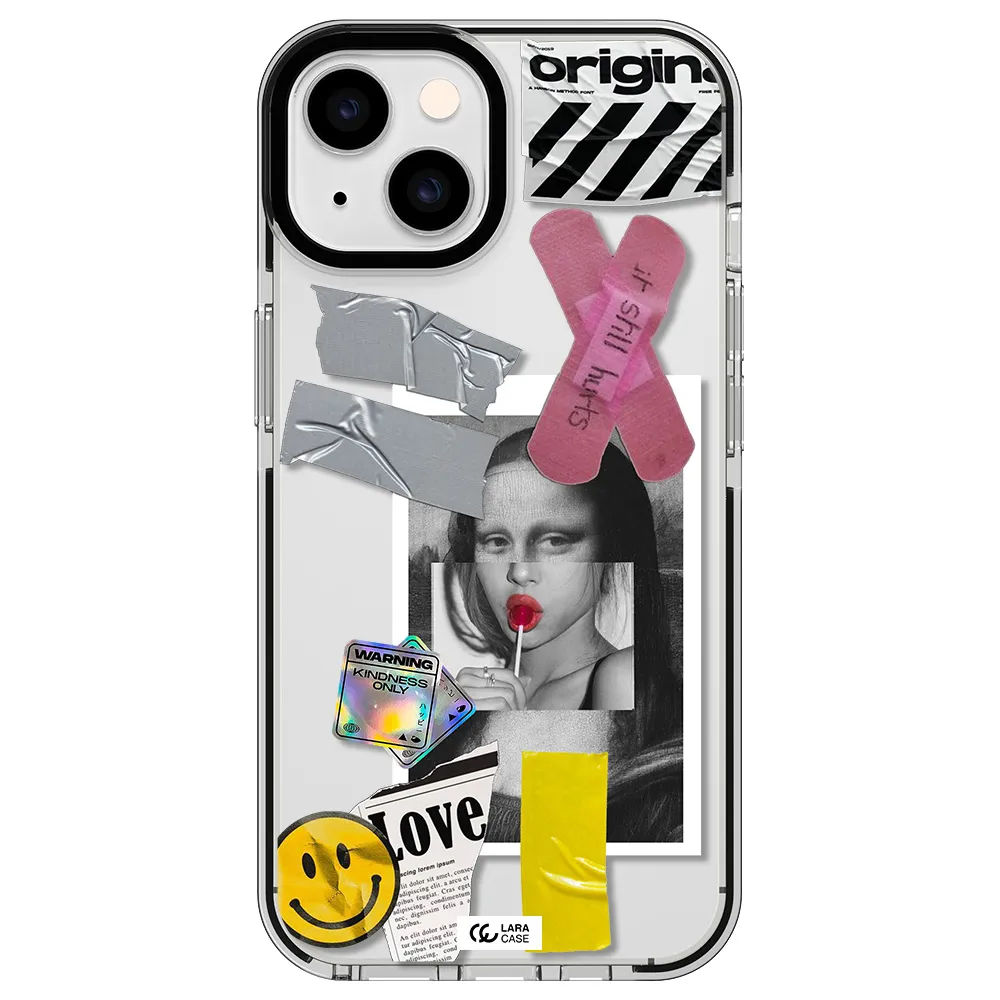 Mona Lisa Street Style Apple iPhone 14 impact black border Case