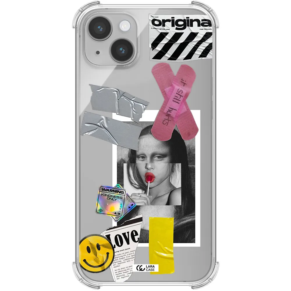 Mona Lisa Street Style Apple iPhone 14 plus Clear PC Case
