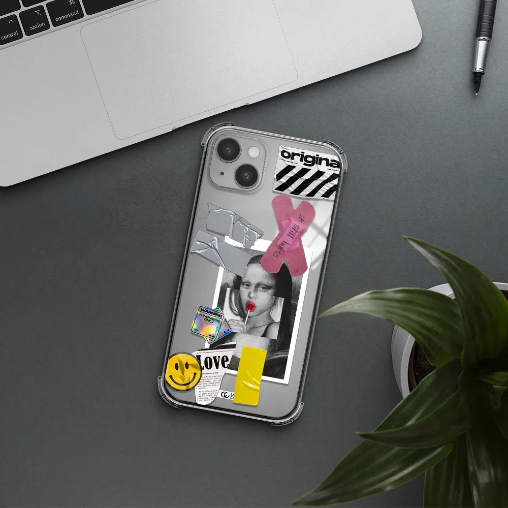 Mona Lisa Street Style Apple iPhone 14 plus Clear PC Case