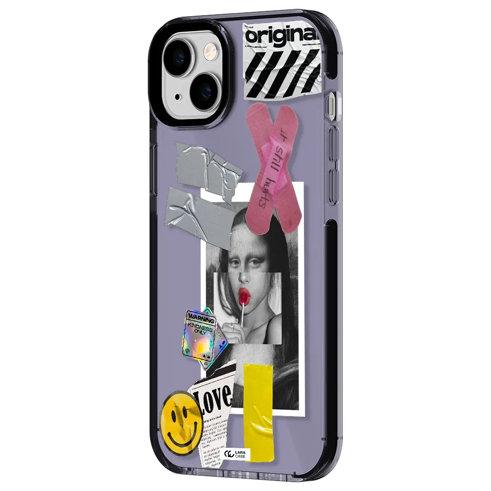 Mona Lisa Street Style Apple iPhone 14 plus impact Lilac Case