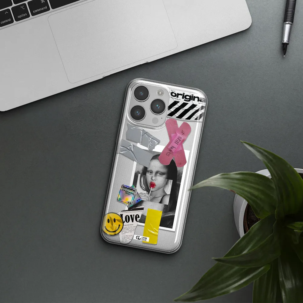 Mona Lisa Street Style Apple iPhone 14 pro Clear TPU Case